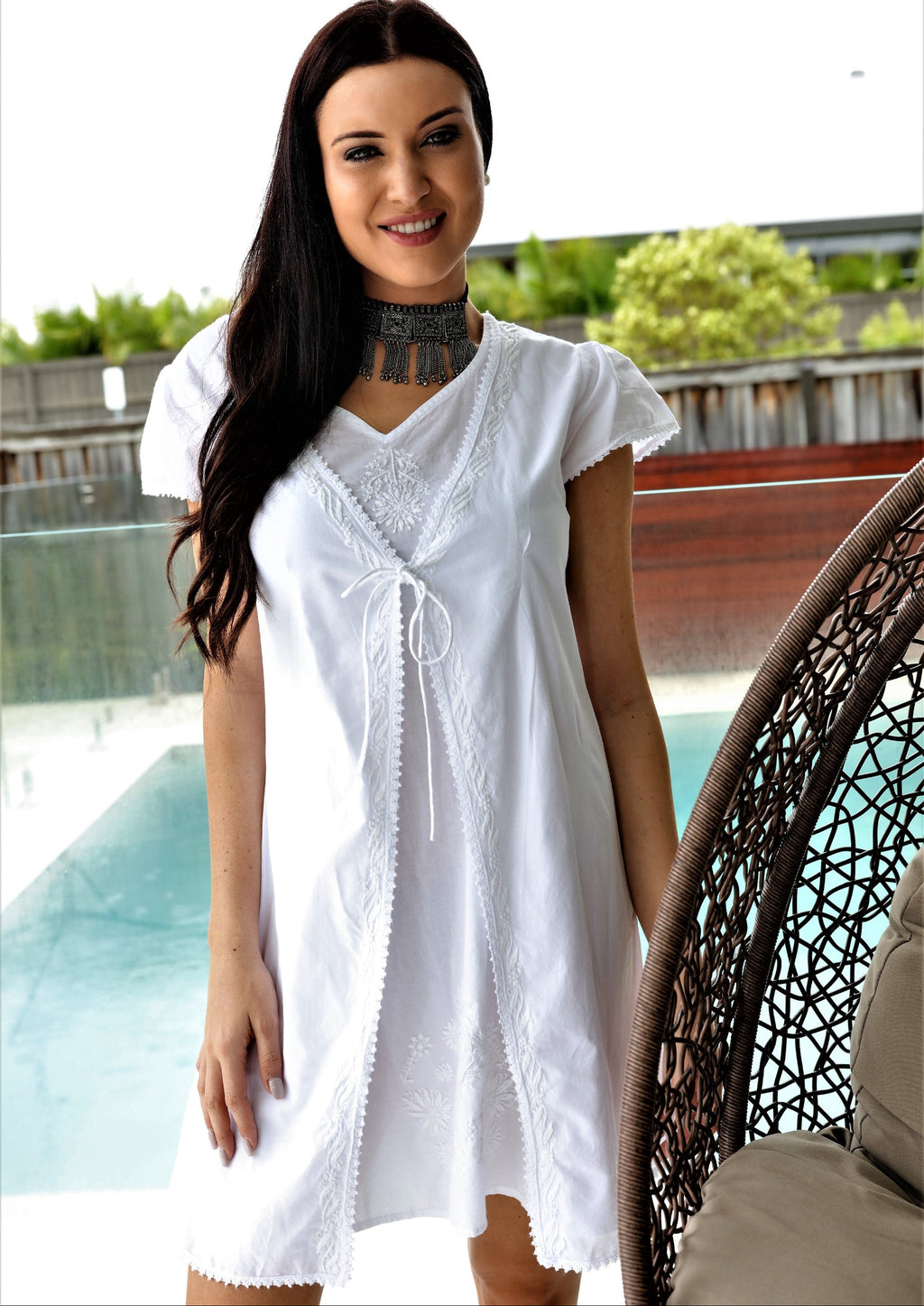 Layered A-Line Midi Dress