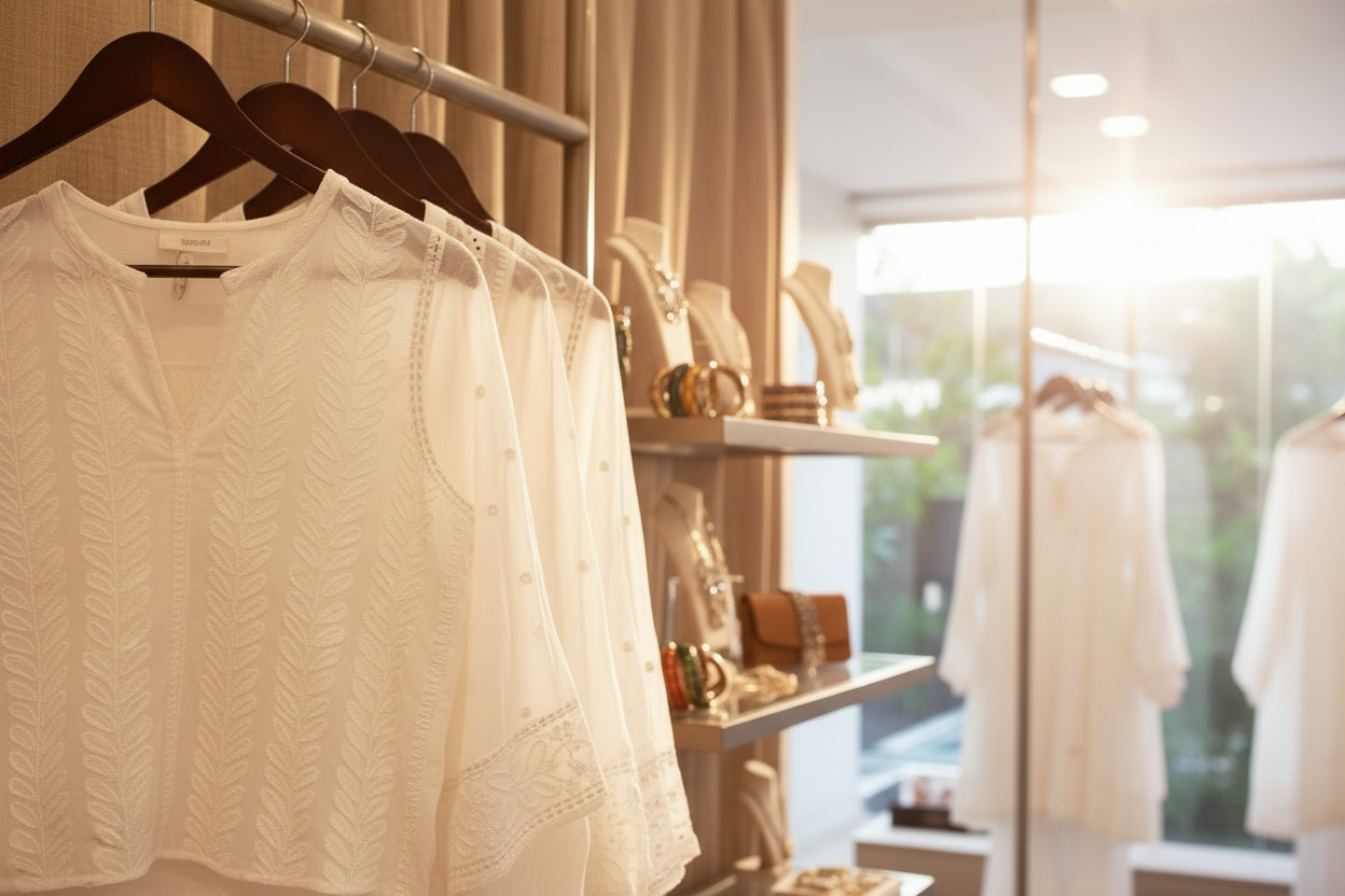 Boutique shop with Pearls of the Sea Top at front